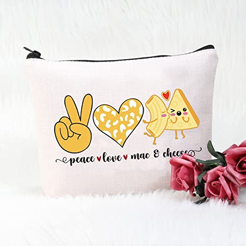 Pofull Funny Mac And Cheese Love Food Gift Peace Love Mac And Cheese Cosmetic Bag Macaroni And Cheese Gift thumb #1