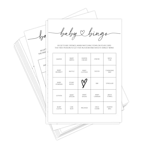 Jeu de bingo pour fête prénatale HerZii Prints : l'activité de fête idéale