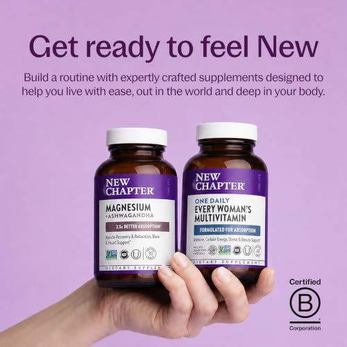 New Chapter Magnesium Glycinate 325mg & Ashwagandha Supplement, 60 Tablets | Magnesium Glycinate Bisglycinate, Highly Absorbable, Supports Muscle and Bone Health, Non-GMO, Kosher, Vegan, Gluten Free - image 8