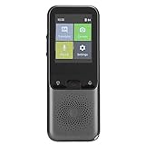 Mini traductor portátil: Dispositivo de traducción de voz con mini diseño, fácil de transportar, tiempo de espera de gran capacidad (1500 mAh) durante 3 días, ampliamente utilizado en viajes, compras, reuniones, charlas, hacer amigos, aprender idiomas extranjeros y otros países extranjeros Escenas de letreros, menús, etiquetas de productos, tarjetas de inmigración, etc