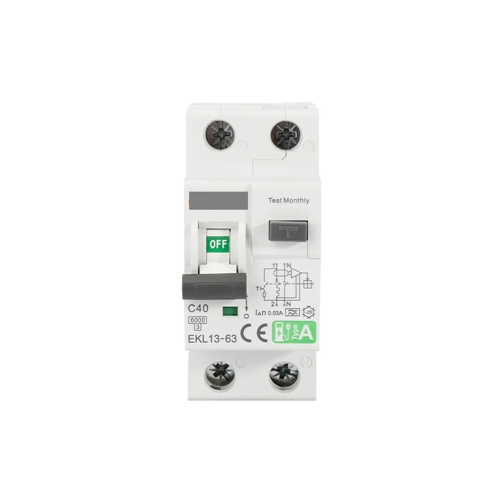 Disyuntor rearmable tipo A 40A con protección 6KA y diferencial de 30mA para el hogar