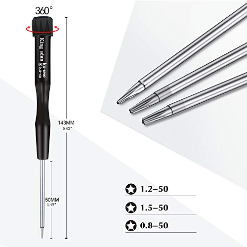 Kingsdun 5in1 Pentalobe Screwdriver Set,Star 5-Pointed Pentalobe P2 P5 P6 Screwdriver with 2 Opening Pry Tools for iPhone and Macbook Repair