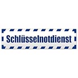 Kiwistar Magnetschild Schlüsselnotdienst gestreift - 30cm Verkehrsblau - magnetisch für Auto PKW Kfz - wiederverwendbares Hinweisschild aus Magnetfolie - für Fahrzeug, Truck
