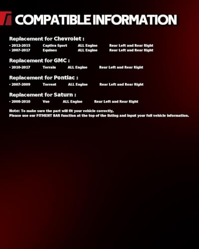 Image of Torchbeam Rear Brake Calipers Set for Chevrolet 2007-2017 Equinox, GMC 2010-2017 Terrain, Chevrolet 2012-2015 Captiva Sport, Rear Left and Rear Right Calipers Replace # 18B5040+18B5041