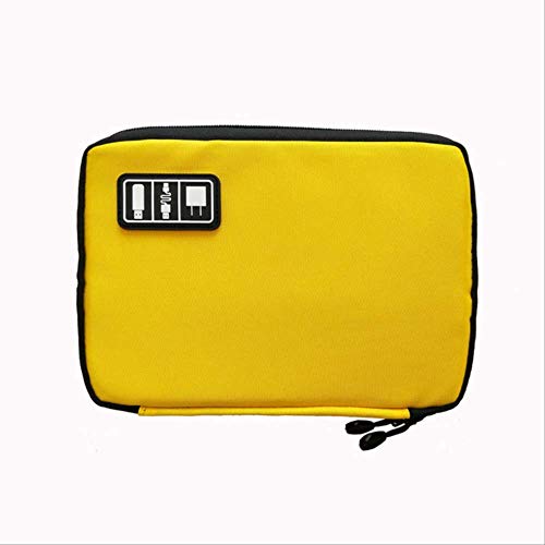 Preisvergleich Produktbild MNBVC USB-Kabel Aufbewahrungstasche Travel Digital Electronic Zubehör Tasche Abdeckung USB-Ladegerät Mobile Power Kit 15 * 22 cm gelb