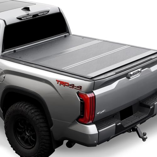 Armordillo CoveRex TFX Low Profile Flush Mount Hard Tri-Fold Truck Bed Tonneau Cover|Compatible with 2022-2024 Ford F150 Lightning 5.6 Ft (67.1') Bed|8737897|Truck Bed Cover