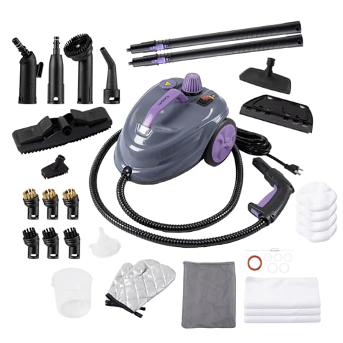 Steam Cleaner, Powerful Heavy Duty Canister Steamer with 34 Accessories, Steam Mop with 16.4 Ft Extra-Long Power Cord for Home Floor Cleaning, Grout, Upholstery, Car Detailing, Purple by Ceyodo - Image 9