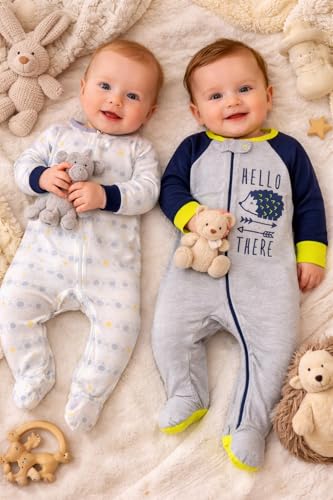 Image of TuddyBuddy 100% Cotton Multi Color Zipper Romper Sleepsuit /Romper /Jumpsuit for Baby Boy & Baby Girl