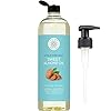 Pure Body Naturals Sweet Almond Oil for Hair and Skin, 100% Pure and Cold Pressed, Hexane Free, Skin Moisturizer, Nails, Therapeutic Massage, Carrier Oil 16 Fl. Ounce (Label Varies)