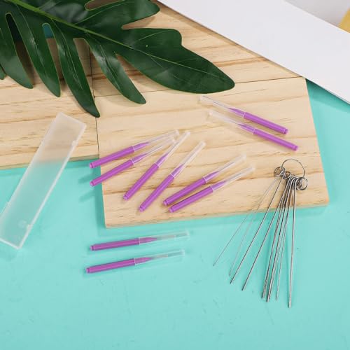 Image of NQEUEPN 10pcs Shower Head Cleaners, with 10pcs Needle Picks Anti-Clogging Shower Head Cleaning Brush Tiny Crevice Cleaner Tool for Small Holes Gaps Nozzle Window Slot Household Bathroom (Purple)