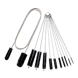 Flexible Drain Brush Straw Cleaner Set, Nylon Cleaner Double Ended Elastic Hose 65 inch and 10 PCS Extra Long Pipe Cleaner 10 inch