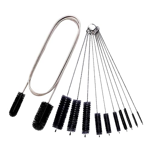 Flexible Drain Brush Straw Cleaner Set, Nylon Cleaner Double Ended Elastic Hose 65 inch and 10 PCS Extra Long Pipe Cleaner 10 inch
