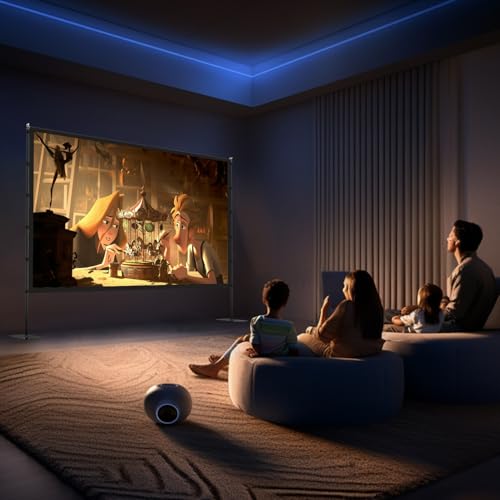 Outdoor Projector Screen with Stand - 120 inch Portable Projector Screen Indoor Outdoor Projector Screens 16:9 4K HD Outdoor Movie Screen with Carry Bag,Enioy Home Theater Projection Screen. - Image 4