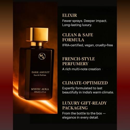Image of MYSTIC AURA Ember Dance Pour Homme | Eau de Parfum for Men | 100ml | Spicy Aromatic Fragrance, Long Lasting Luxury Scent, Vegan, IFRA Compliant
