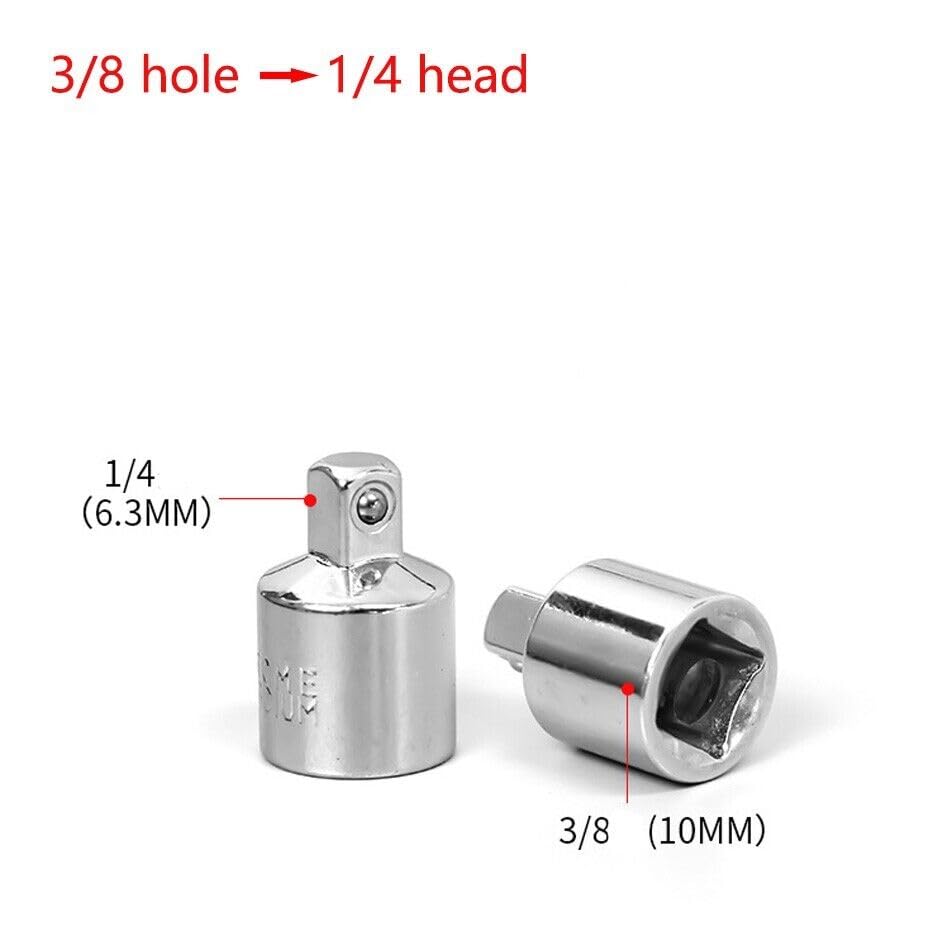 3/8 Inch Female to 1/4 Inch Male Cr-V Steel Ratchet Socket Adapter/Reducer - Image 3