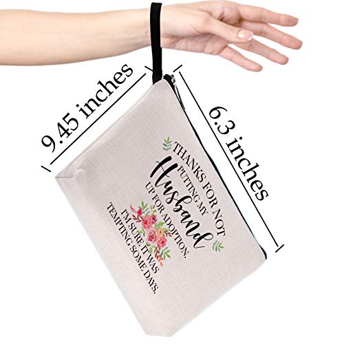 Hanamiya Na Mother In Law Birthday Gifts, Funny Mother In Law Gifts From Daughter In Law Son In Law-Thanks For Not Putting My Husband Up For Adoption-Makeup Bag #TOP3