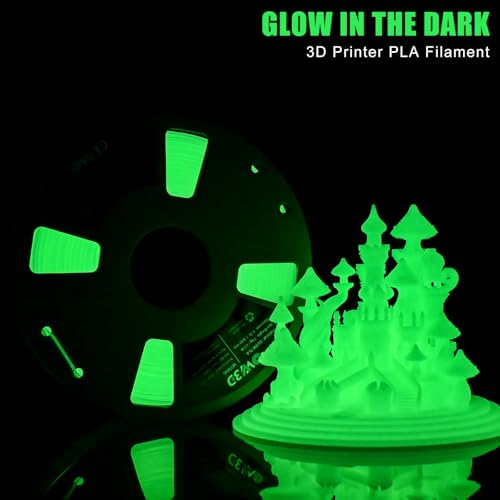 Image of OVV3D Glow in the Dark Filament, Christmas Glow PLA Filament 1.75mm + /- 0.02mm for 3D Printing, Glow PLA Green, 3D Printer Filament,Long-Lasting Glow with UV Light 1kg /2.2lb
