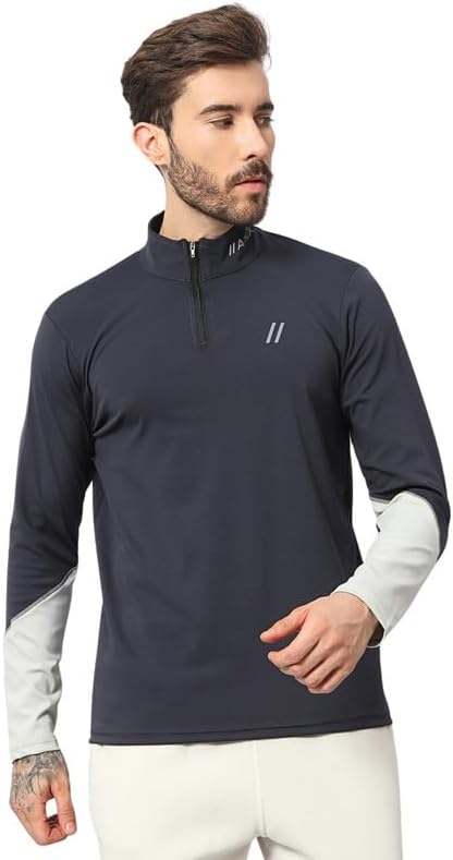 - Polyester Full Sleeve Compression High Turtle Neck Sports Jersey T Shirt for Men - Quick Dry Fit Gym Workout Top for Running, Swimming, Training, Cycling, Football, Badminton