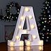 Price comparison product image Foaky LED Letter Lights Sign 26 Alphabet Light Up Letters Sign for Night Light Wedding Birthday Party Battery Powered Christmas Lamp Home Bar Decoration (A)