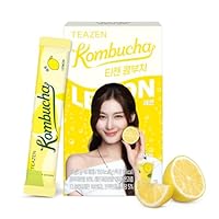 TEAZEN - Zitronen Kombucha Instant Probiotisches Teegetränk - 10 Beutel - Zuckerfrei, Vegan, Kalorienarm - Koreanisches Tropengetränk mit Präbiotika