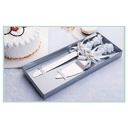 Tihood Set Of 2 Rustic Wedding Cake Knife And Serving Set With Twine Heart Love Wood Tag Burlap Lace Wedding Cake Knife #TOP2