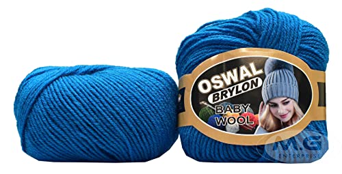 Image of OSWAL 100% Acrylic Wool Blue 4 GMS Wool 4 ply Wool Ball Hand Knitting Wool /Art Craft Soft Fingering Crochet Hook Yarn- Art-AEBA