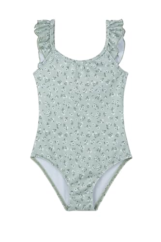 Image of Gottex Kids Square Neck Ruffle One Piece Swimsuit Chlorine Fade Resistant and Built-in UPF UV 50+ Protection