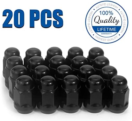 GAsupply 12x1.25 Lug Nuts Black, Closed End Bulge Acorn Lug Nuts Cone Seat 1.38" 35mm Tall 3/4" 19mm Hex, 20 Pack — view 6