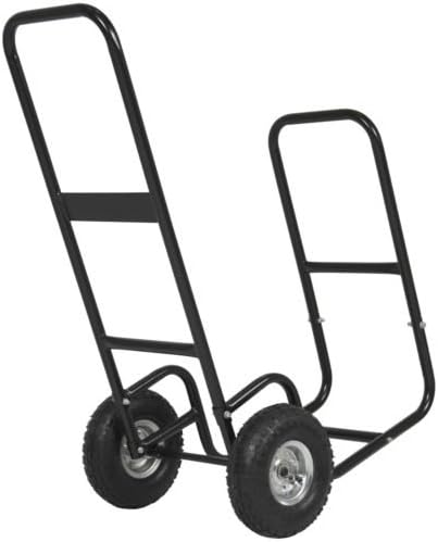 Firewood Cart Log Carrier Fireplace Wood Mover Hauler Rack Caddy Rolling Dolly