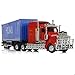 Risopen 1/50 Scale Container Semi Truck Toy, Transport Box Trucks and Trailer Model for Kenworth W900 for Boys Childs Christmas Birthday Gifts- Blue