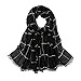 Hophor Scarf for Women Lightweight Geometric Fashion Summer Fall Scarves Shawl Wraps (Free-living urbanites-Black)