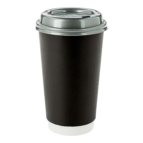 Restaurantware 16 Ounce Disposable Coffee Cups 500 Double Wall Hot Cups For Coffee - Lids Sold Separately Rippled Wall Black Paper Insulated Coffee Cups For Coffee Hot Chocolate Tea And More by Restaurantware - Image 8