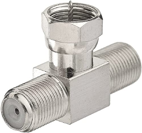 Image of F Type Male to Dual Female Coaxial Connector | F Type Male Female Female Tee Type RF Adapter (3)