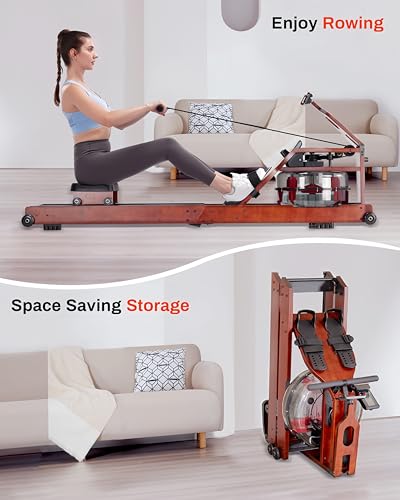 Echanfit Water Rowing Machines For Home,Foldable Rower With 400Lbs Max Load thumb #2