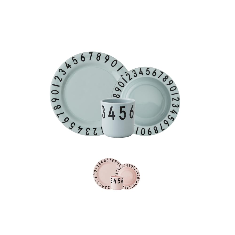 Design Letters The Numbers Gift Set for Baby and Kids (Green) - BPA-Free and BPS-Free, Contains 3 pcs, a Plate, deep Plate and a Cup, Accessories are Sold Separately, Dishwasher Safe