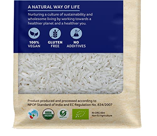 Image of Organic Tattva, Organic Biryani Basmati Gluten Free and Unpolished Rice, 1Kg
