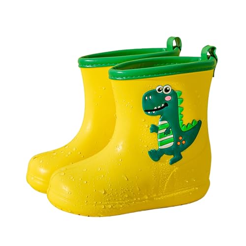 Generisch 2026 Botas de agua cortas para niñas Botas de lluvia hasta el tobillo como modelo de deslizamiento para el camino escolar Jardinería, amarillo, 28 EU