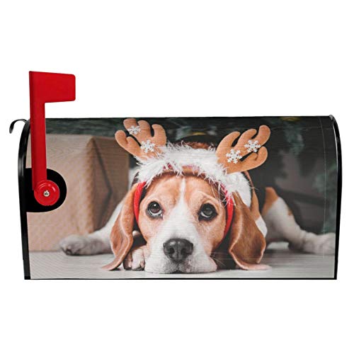 Delerain Beagle Dog Mailbox Cover Waterproof Oxford Magnetic Mailbox Wraps Letter Post Box Home Garden Outdoor Decorative for Standard Size 21 x 18 in