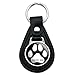 Black Leather Personalized Custom Paw Print 1 Line Keychain