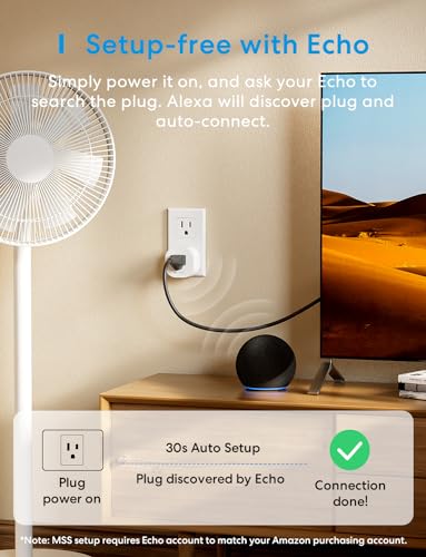 Image of meross Matter Smart Plug Mini, 100% Privacy LAN Smart Outlet, Easy Bluetooth Setup, Compact Design, Works with Apple Home /Alexa /Google Home, Schedule Timer & App Voice Control, 2.4G Wi-Fi Only, 2 Pack