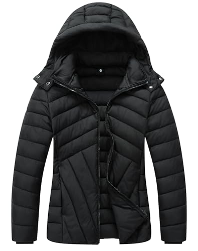 ALPIXIS Women's Lightweight Quilted Down Coat | Windproof, Waterproof, Detachable Hood, Warm for Winter Travel