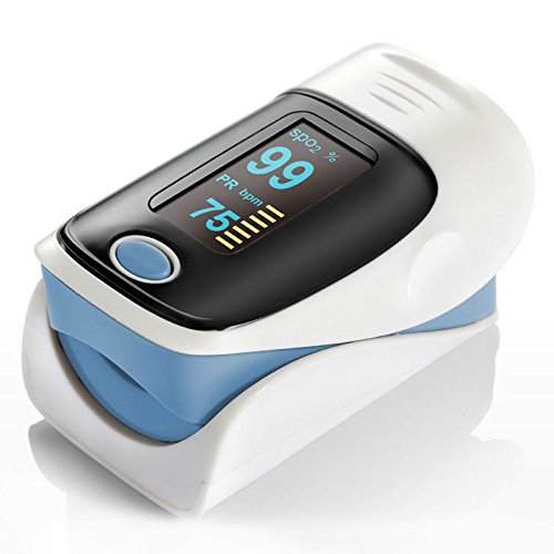QUMOX Pulso Dedo Oxigeno Pulsioximetro Pulse Oximeter Pulsómetros Oximetro Azul