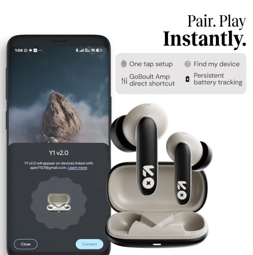 Image of GOBOULT Y1 v2.0 Ear Buds Wireless with 60H Playtime, Zen Quad Mic ENC, 45ms Low Latency, Touch Control, Dual Device Pairing, Bluetooth 6.0, 13mm Bass Driver Earbud TWS Wireless Earphone (Black Onyx)