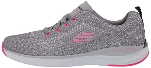Tênis Ultra Groove, Skechers, Feminino, Cinza Escuro/Rosa Choque, 36