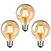 Produktbild NUODIFAN LED Edison Glühbirne E27, 3 x Retro Glühbirne 8W Dimmbar Vintage Stil LED Filament Birne Lampe Amber Glas (800 Lumens, 2700K) Warmweiß