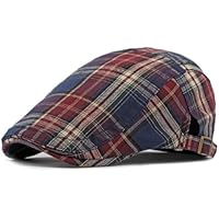 Gorra de repartidor de periódicos a cuadros para hombre,