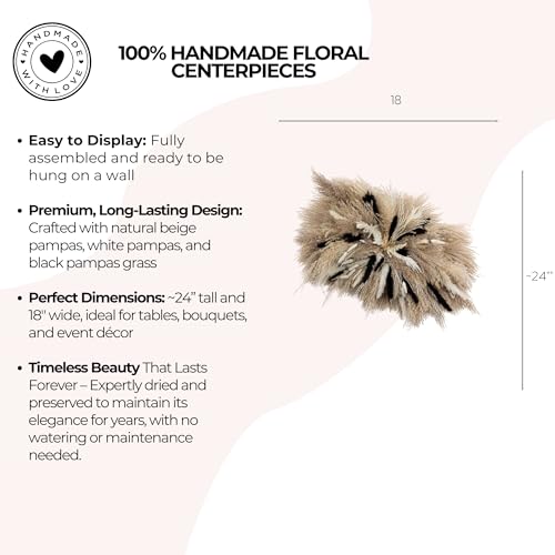 Arreglo de Hierba de Pampas Neutral Beige artesanal miniatura 2