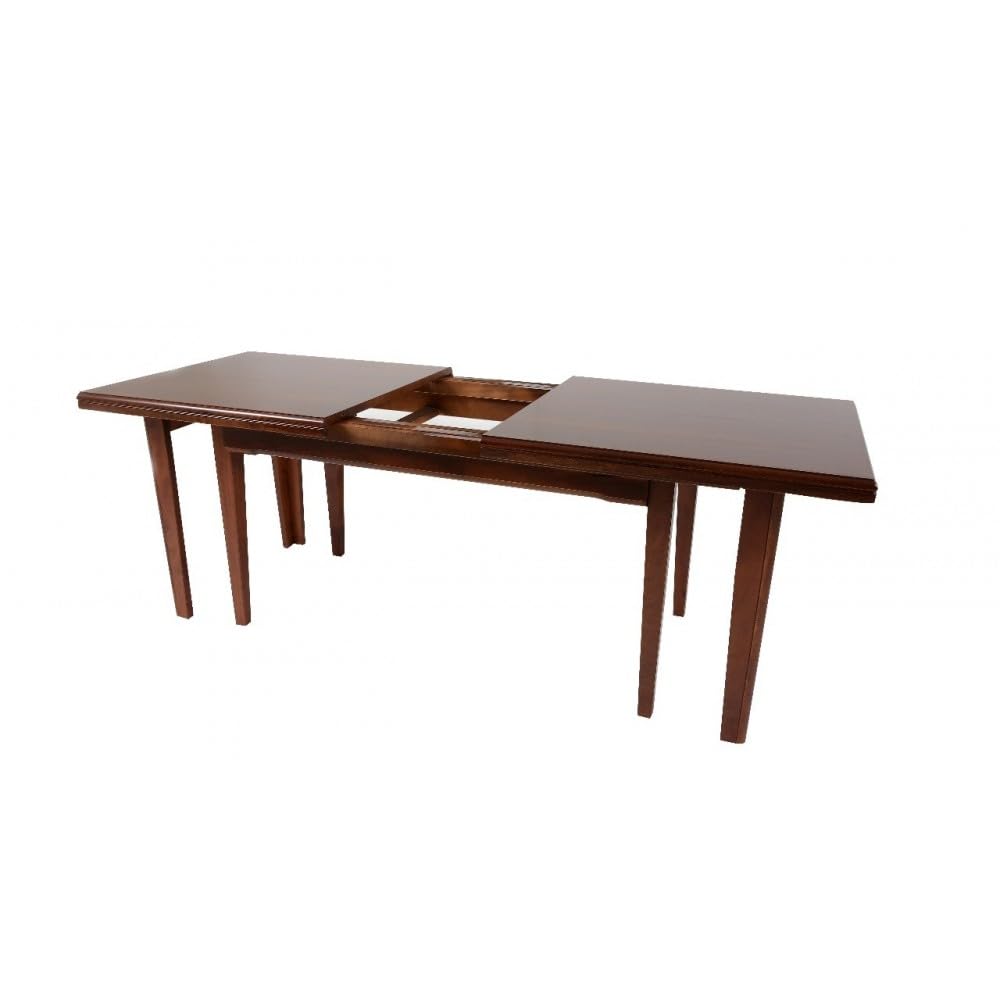 Table extensible rectangulaire en bois massif de couleur noyer 85x180 / 360 cm
