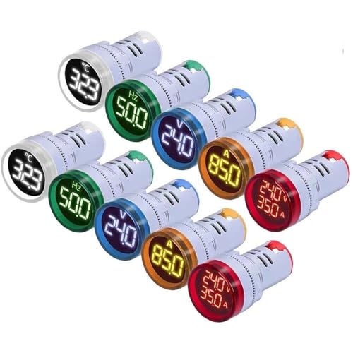 2PCS 22MM Mini LED Voltmeter Digital Display Voltage Meter Volt Tester DC 6-100V (White)