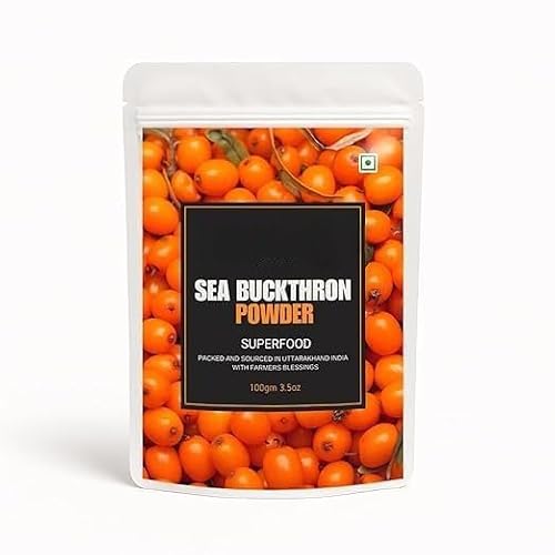 Poudre de baies d'argousier | Plus de 100 tasses | Baies sèches de l'Himalaya du Ladakh | 100 g